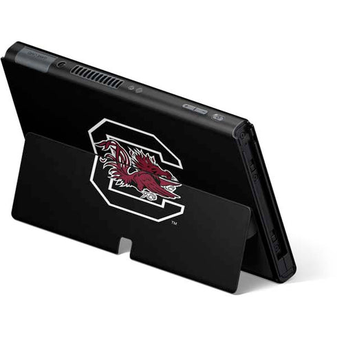 University of South Carolina Gamecocks Logo Black Nintendo Switch OLED (2021) Skin